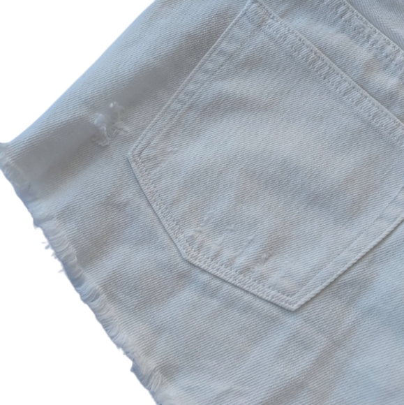 Free People NEW Loving Good Vibrations Denim Jean Cutoff Shorts in White - Picture 10 of 11